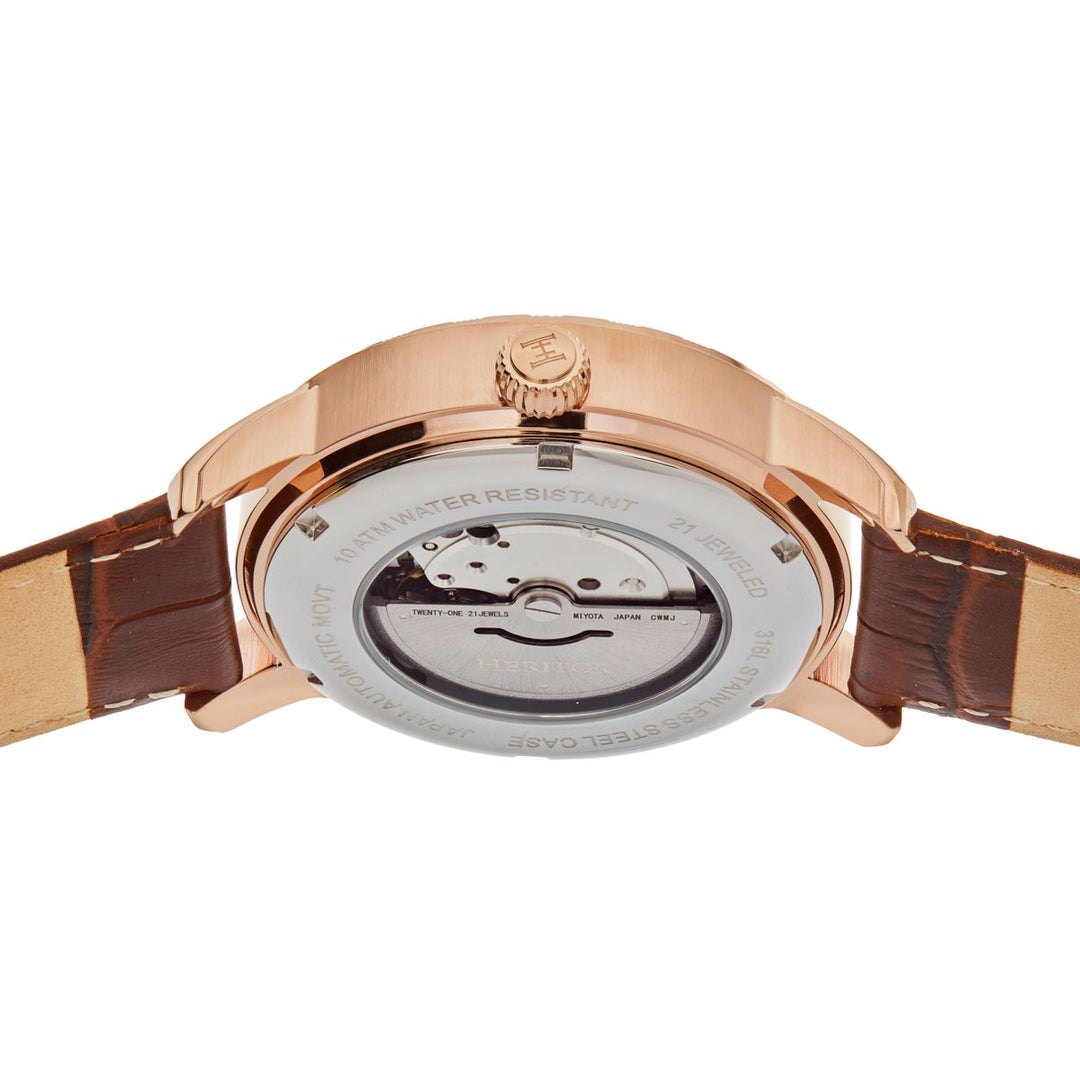 Heritor Automatic Protégé Leather-Band Watch w/Date