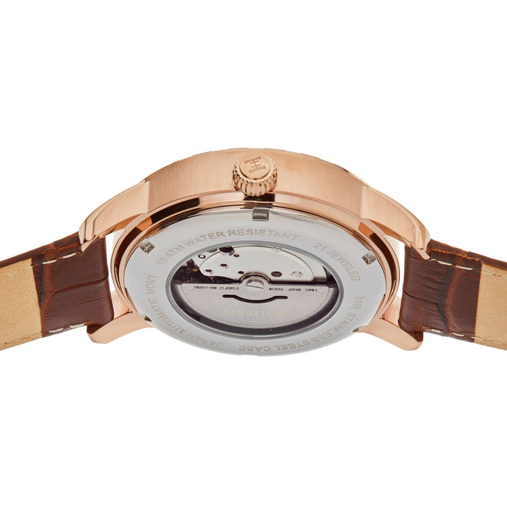 Heritor Automatic Protégé Leather-Band Watch w/Date