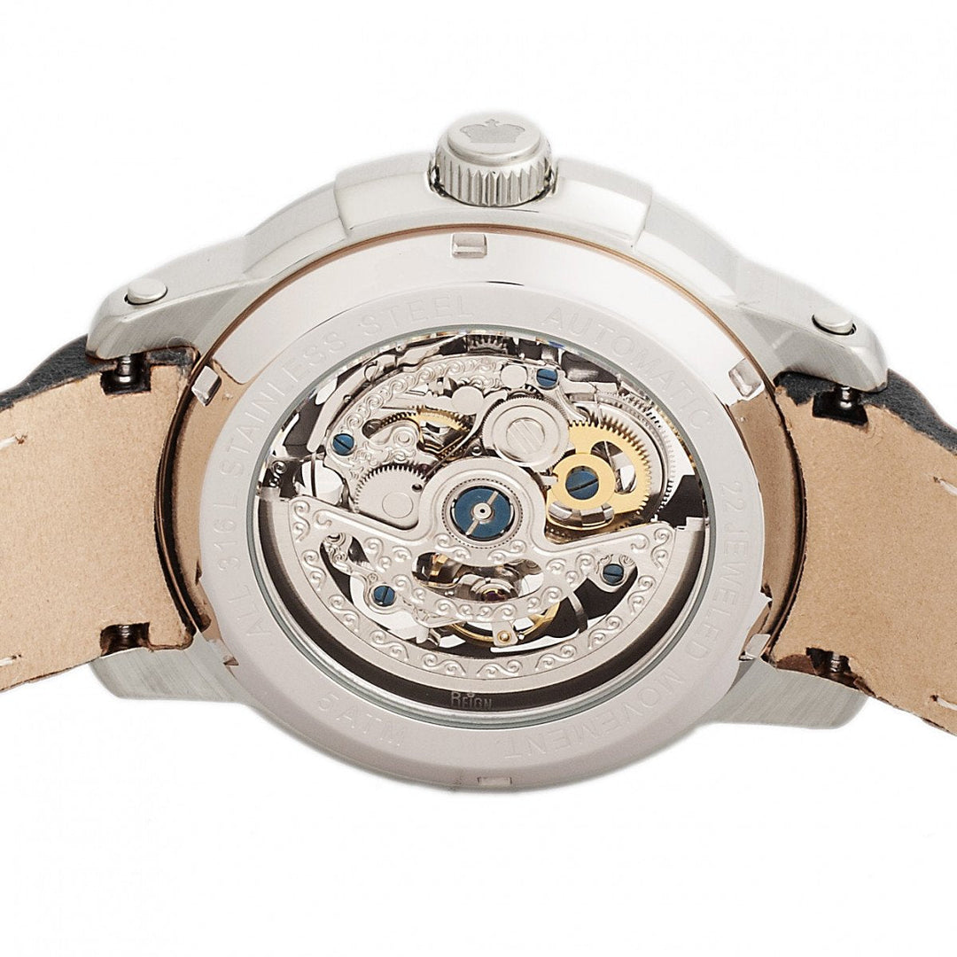 Reign Matheson Automatic Skeleton Dial Leather-Band Watch