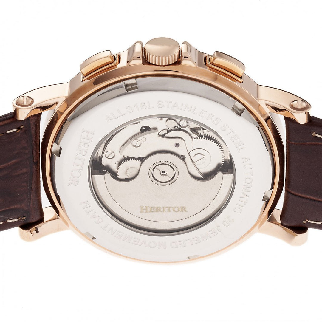 Heritor Automatic Kingsley Leather-Band Watch w/Day/Date