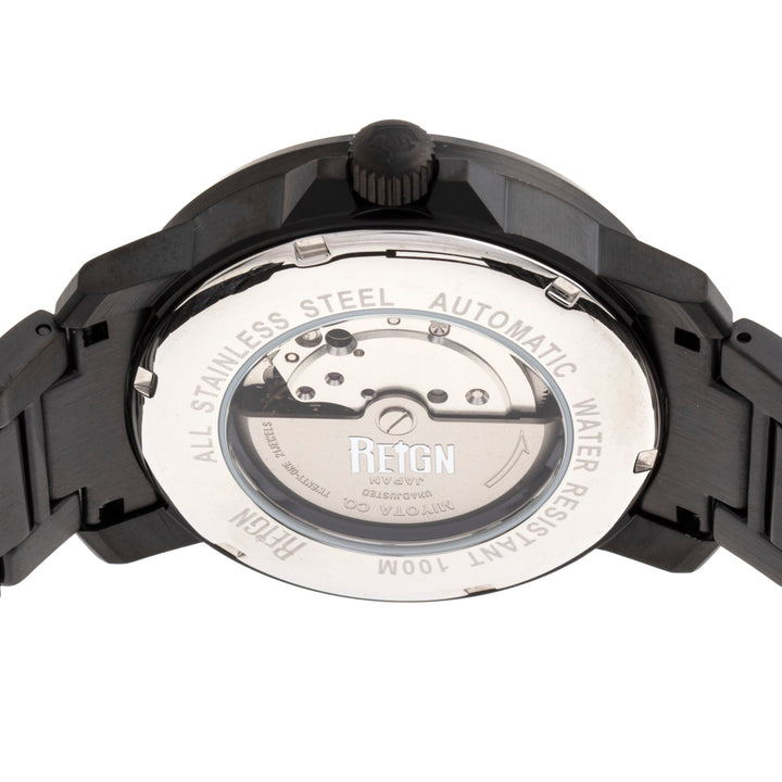 Reign Helios Automatic Bracelet Watch w/Day/Date - Black