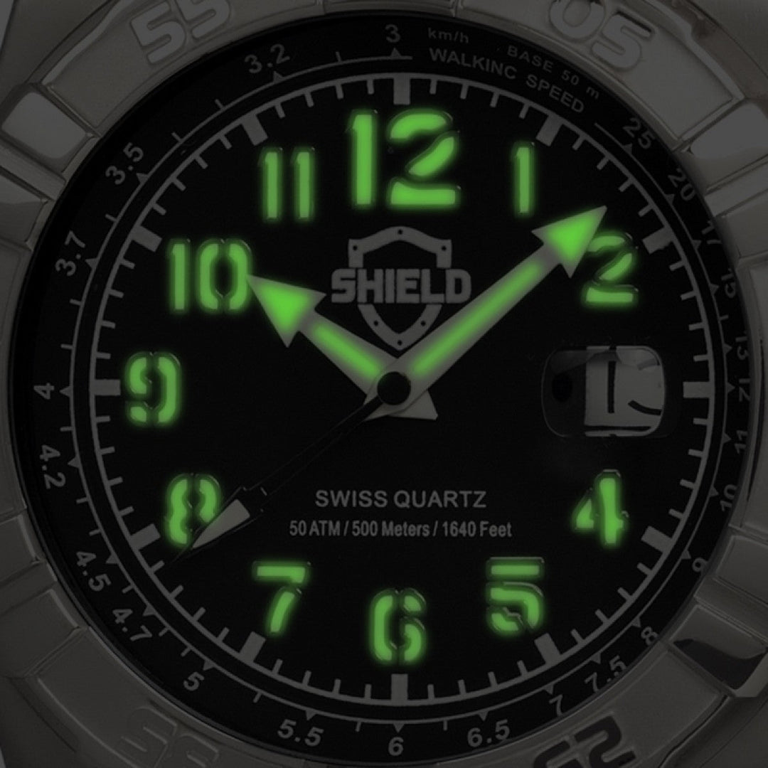 Shield Jarrod Leather-Band Swiss Men's Diver Watch