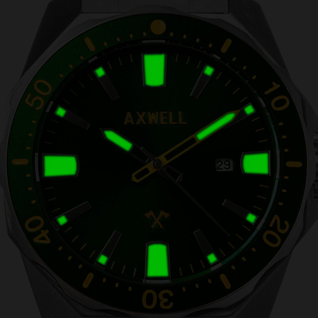 Axwell Timber Bracelet Watch w/ Date - Silver