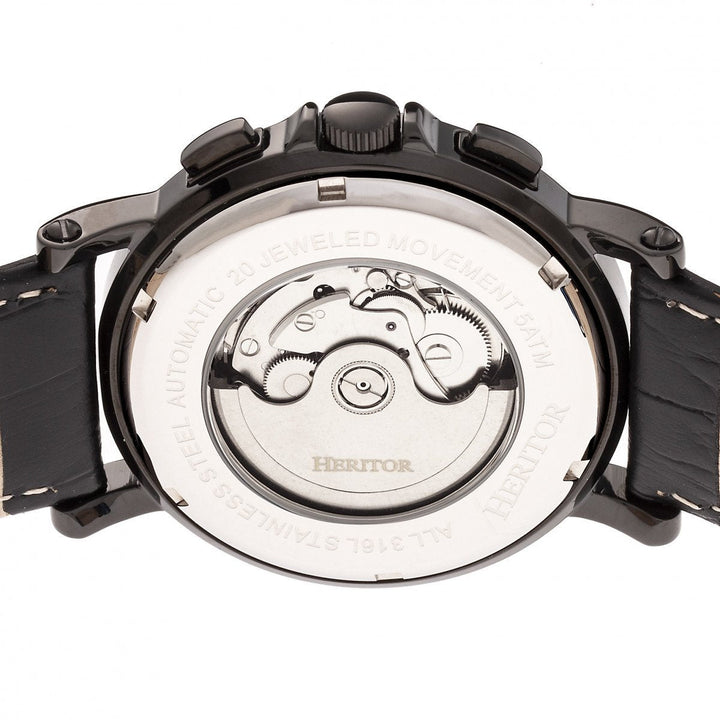 Heritor Automatic Kingsley Leather-Band Watch w/Day/Date