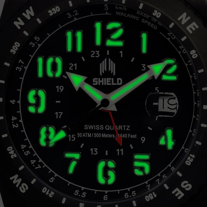 Shield Nuno Leather-Band Swiss Men's Diver Watch
