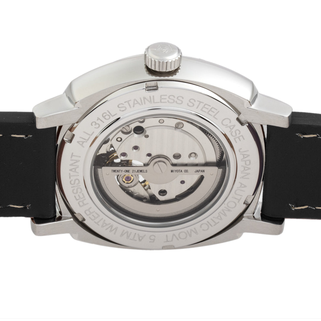 Reign Napoleon Automatic Semi-Skeleton Leather-Band Watch