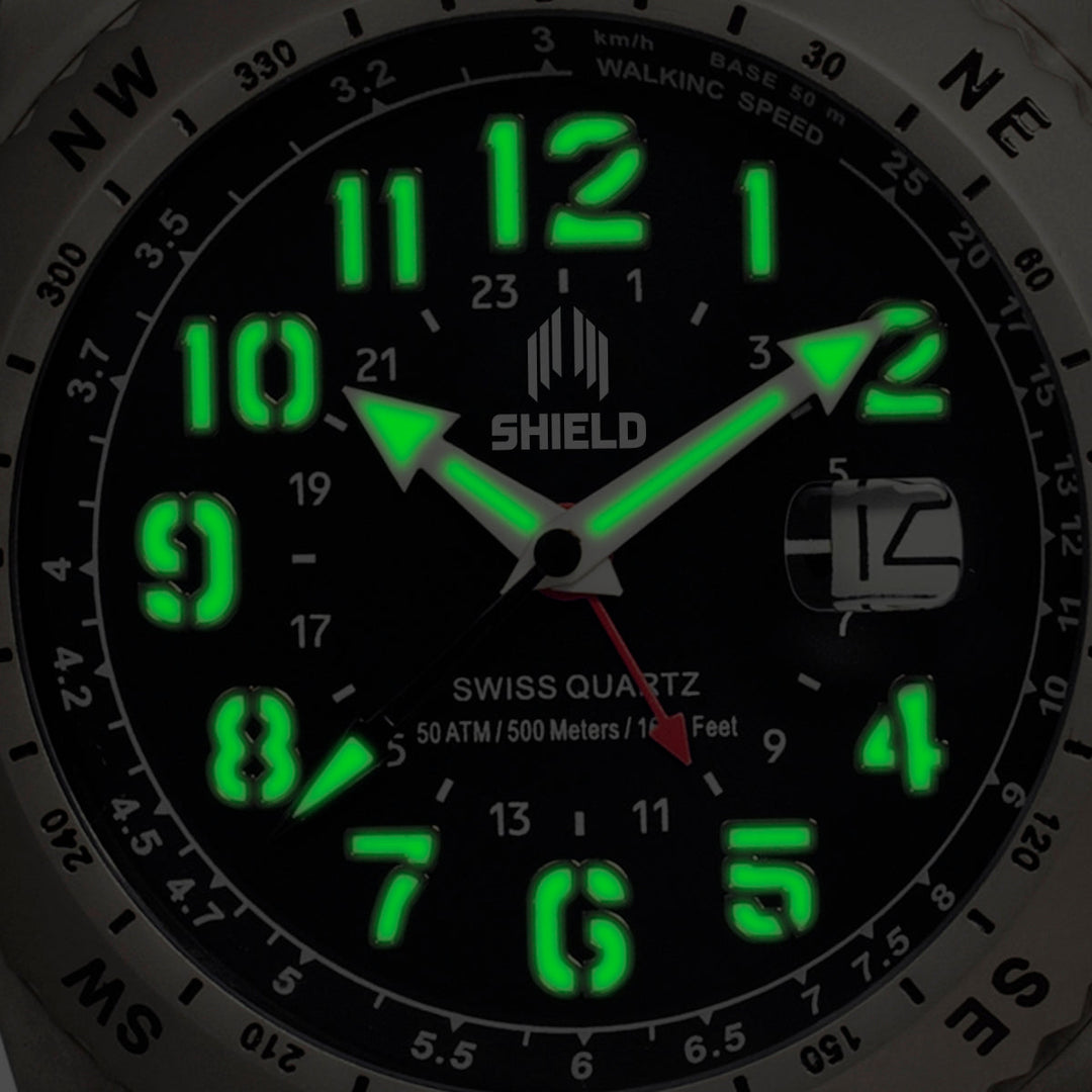 Shield Nuno Leather-Band Swiss Men's Diver Watch