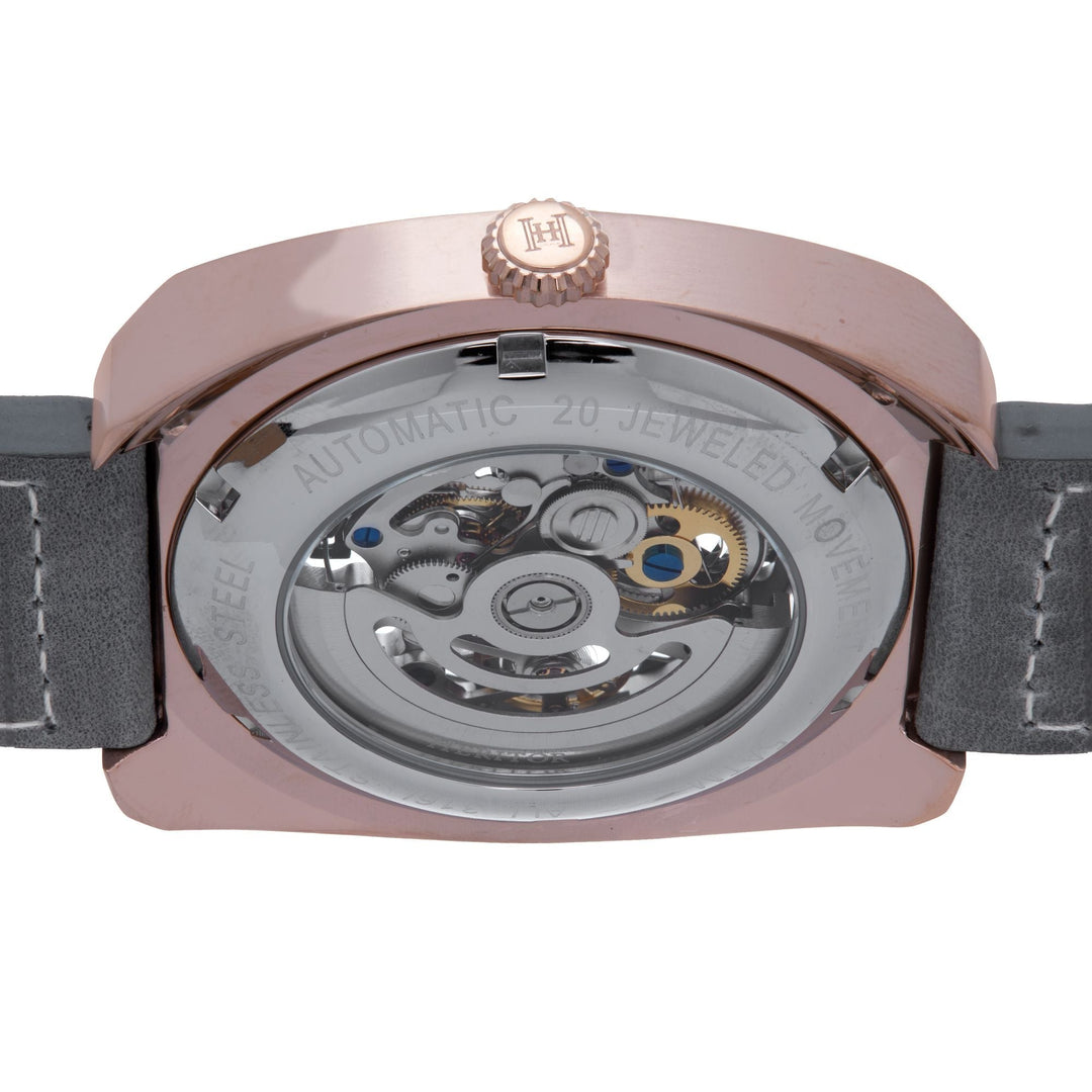 Heritor Automatic Gatling Skeletonized Leather-Band Watch