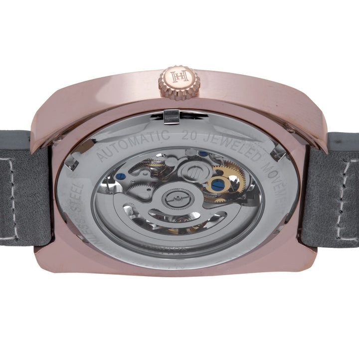 Heritor Automatic Gatling Skeletonized Leather-Band Watch