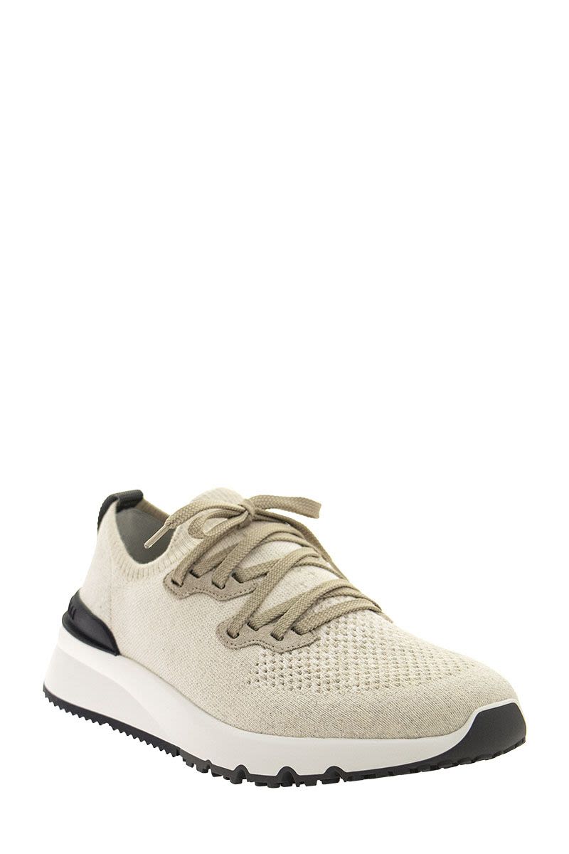 COTTON CHINé KNIT RUNNERS SNEAKERS