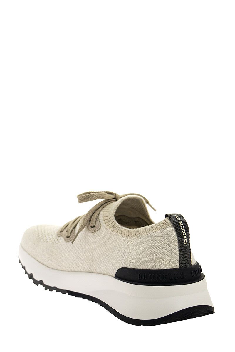 COTTON CHINé KNIT RUNNERS SNEAKERS