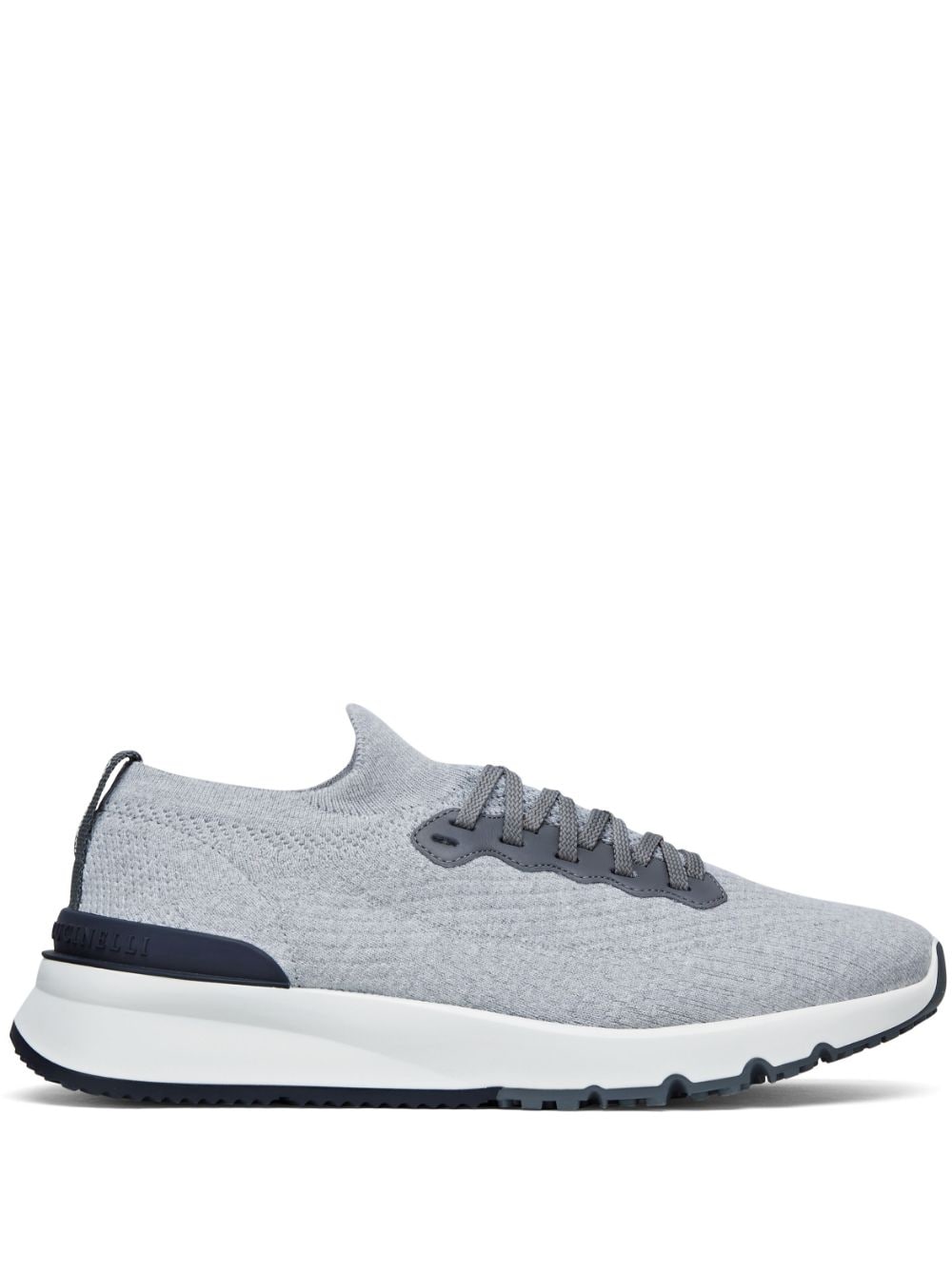 RUNNERS IN COTTON KNIT AND SEMI-GLOSSY CALF LEATHER
