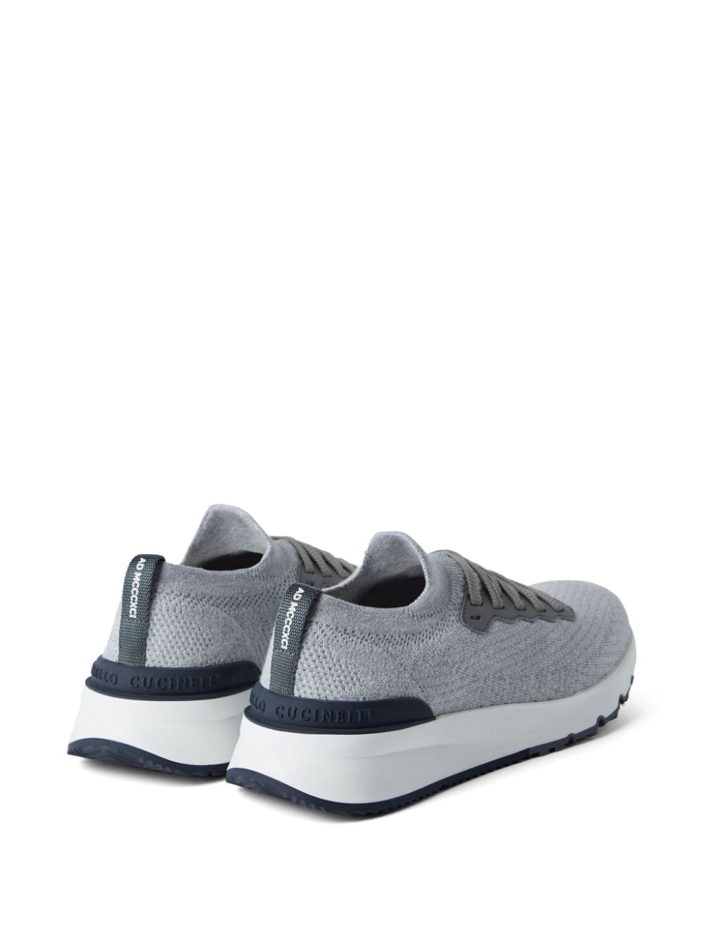 RUNNERS IN COTTON KNIT AND SEMI-GLOSSY CALF LEATHER