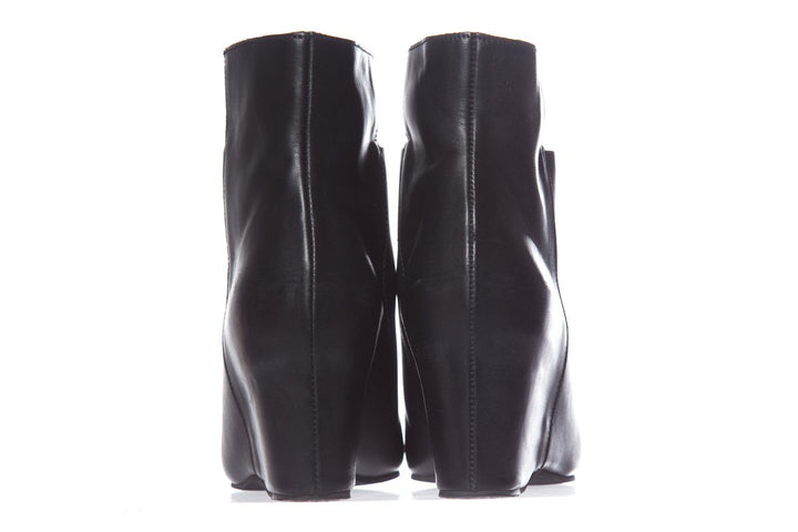 Maison Margiela Black Leather Wedge Booties SZ 38