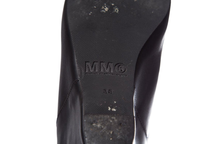 Maison Margiela Black Leather Wedge Booties SZ 38