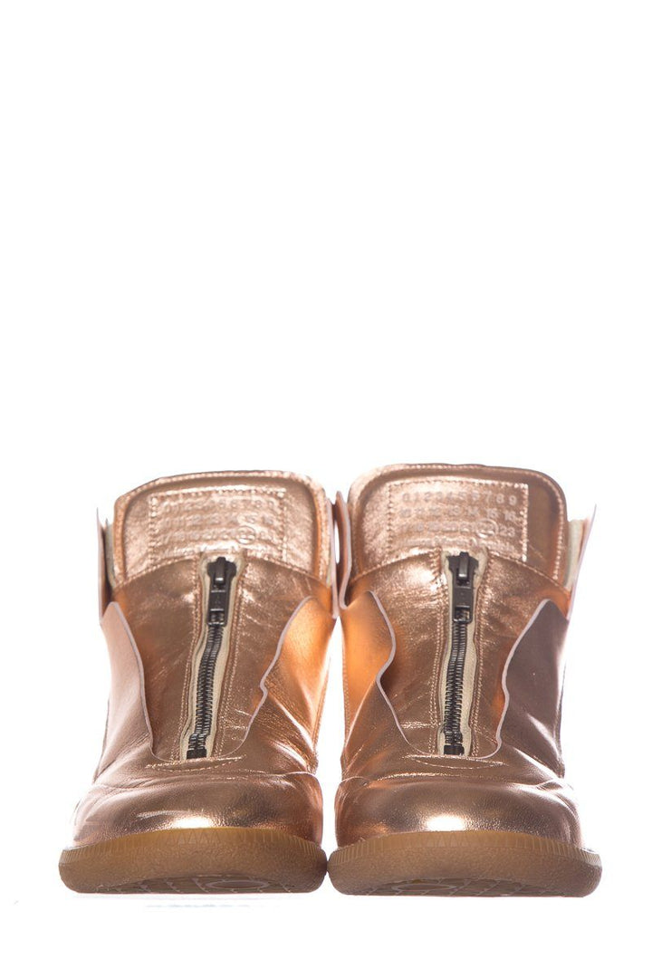 Maison Margiela Rose Gold Leather Sneakers SZ 37
