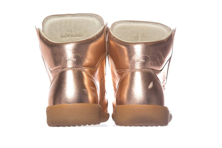 Maison Margiela Rose Gold Leather Sneakers SZ 37