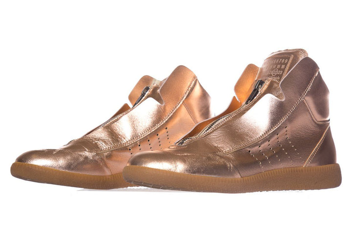 Maison Margiela Rose Gold Leather Sneakers SZ 37