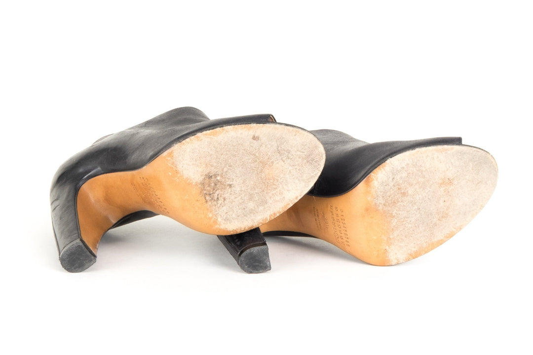 Maison Margiela Black Leather Booties 39.5 Sale