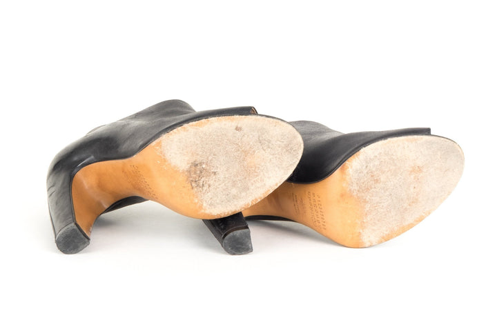 Maison Margiela Black Leather Booties 39.5 Sale