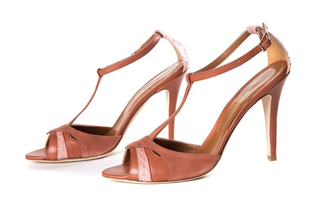 Malone Souliers Dusty Rose T-Strap Sandals SZ 37.5
