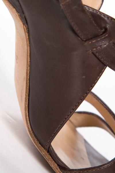 Manolo Blahnik Brown Leather Strap Sandals SZ 36.5 sale