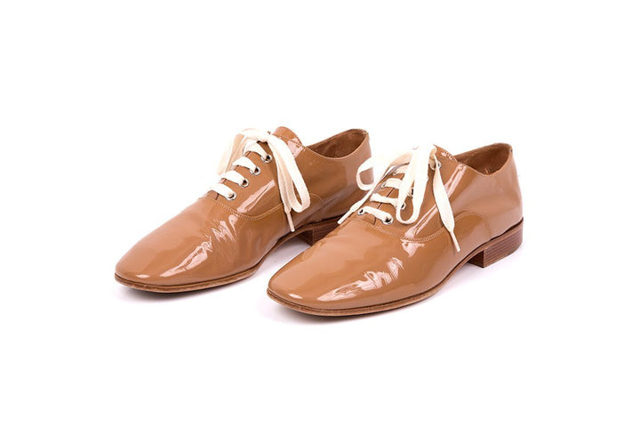 Marc Jacobs 39 Nude Patent Leather Lace Up  Flats Sale