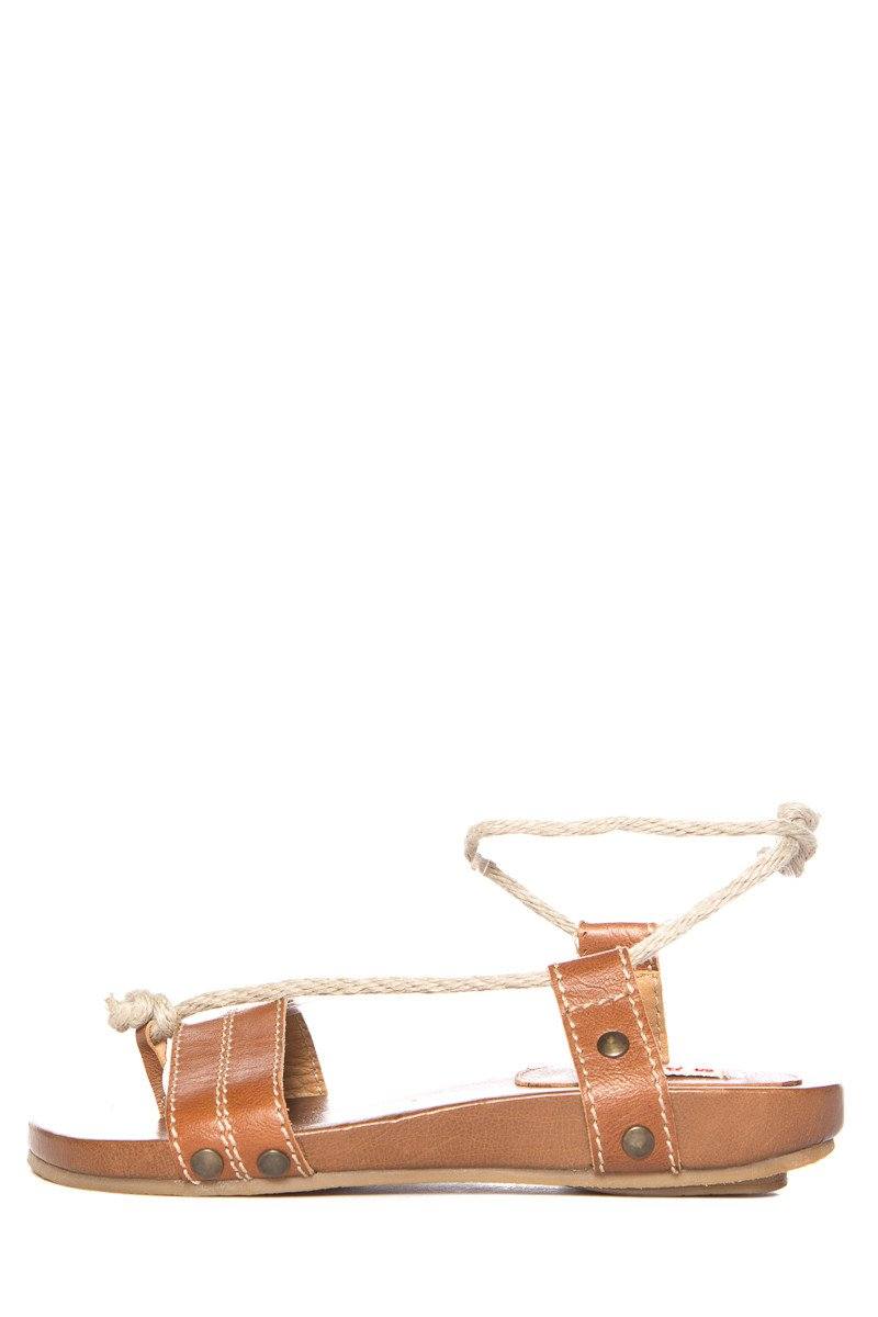 Marni Brown Flat Leather Sandals SZ 36
