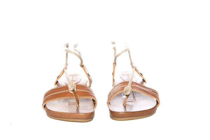 Marni Brown Flat Leather Sandals SZ 36