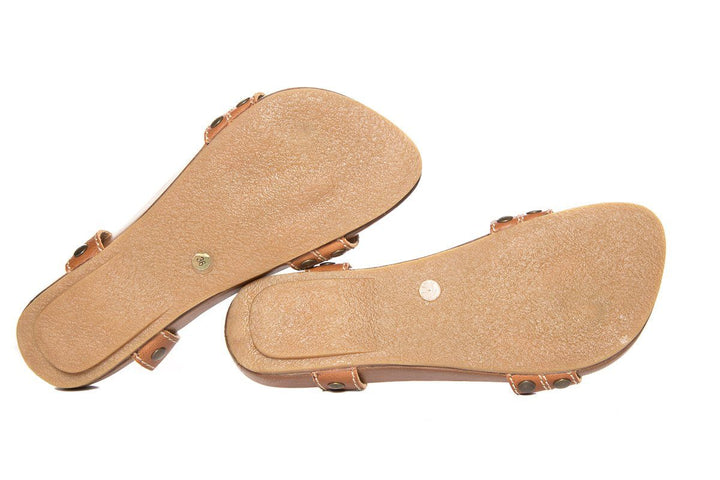 Marni Brown Flat Leather Sandals SZ 36