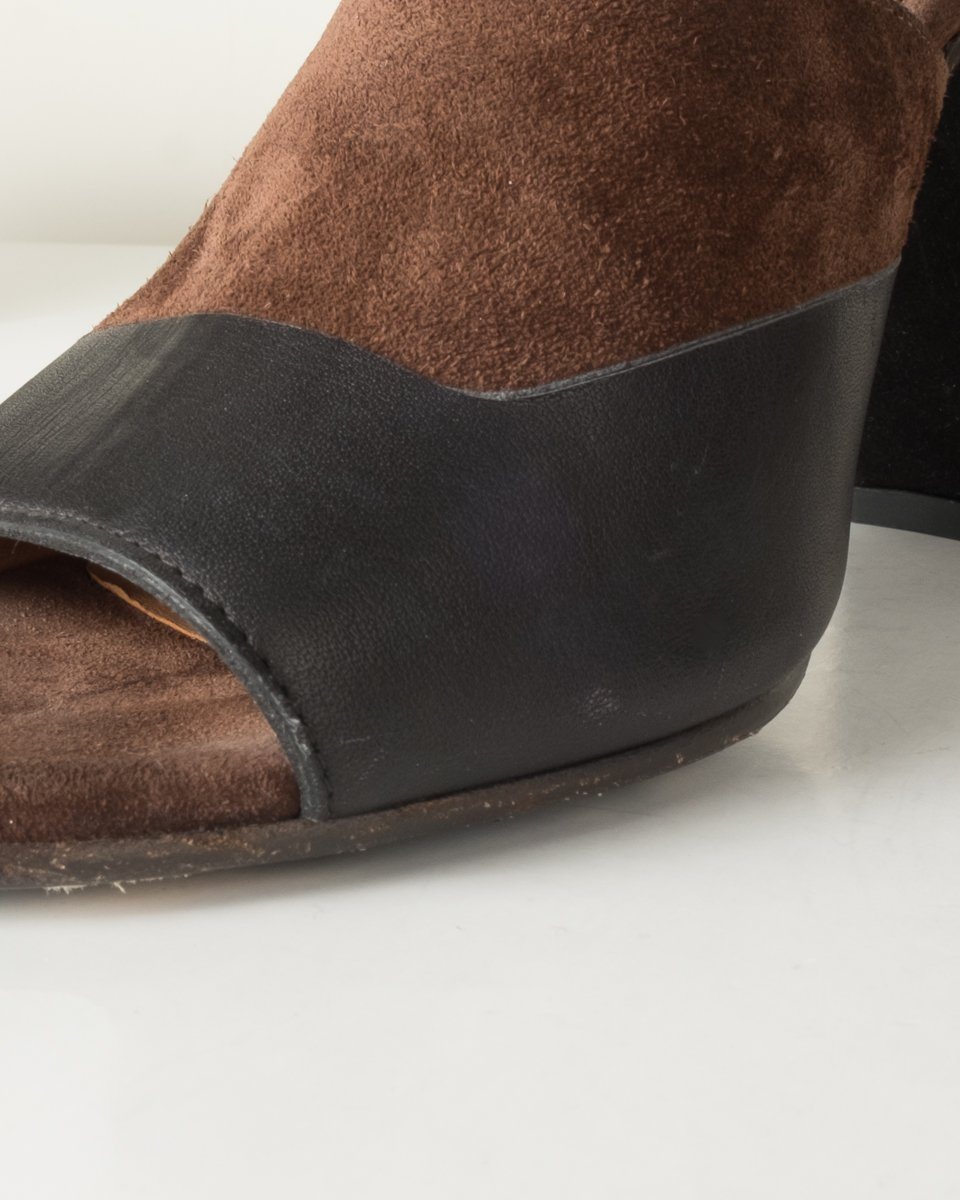 Marni Brown Suede Embellished Heels 39