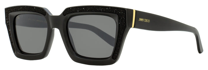 Jimmy Choo Rectangular Sunglasses Megs 807T4 Black 51mm