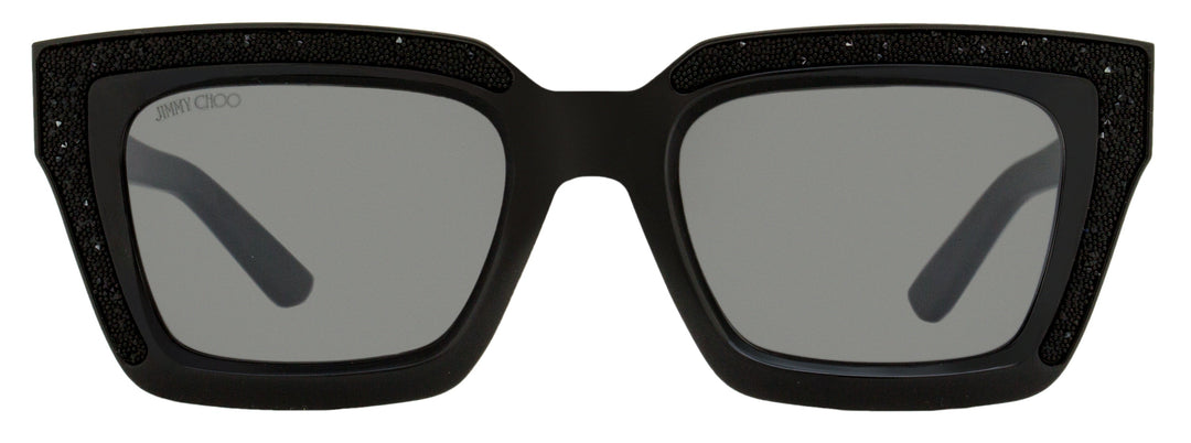 Jimmy Choo Rectangular Sunglasses Megs 807T4 Black 51mm