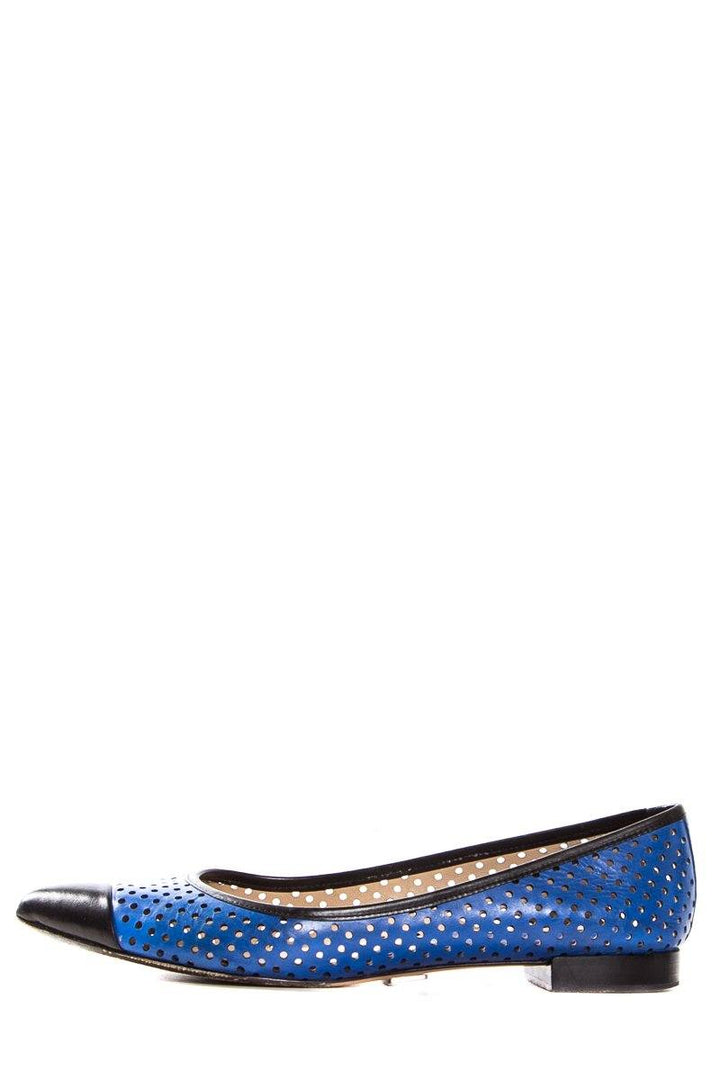 Michael Kors Blue & Black Perforated Leather Flats SZ 36.5 Sale