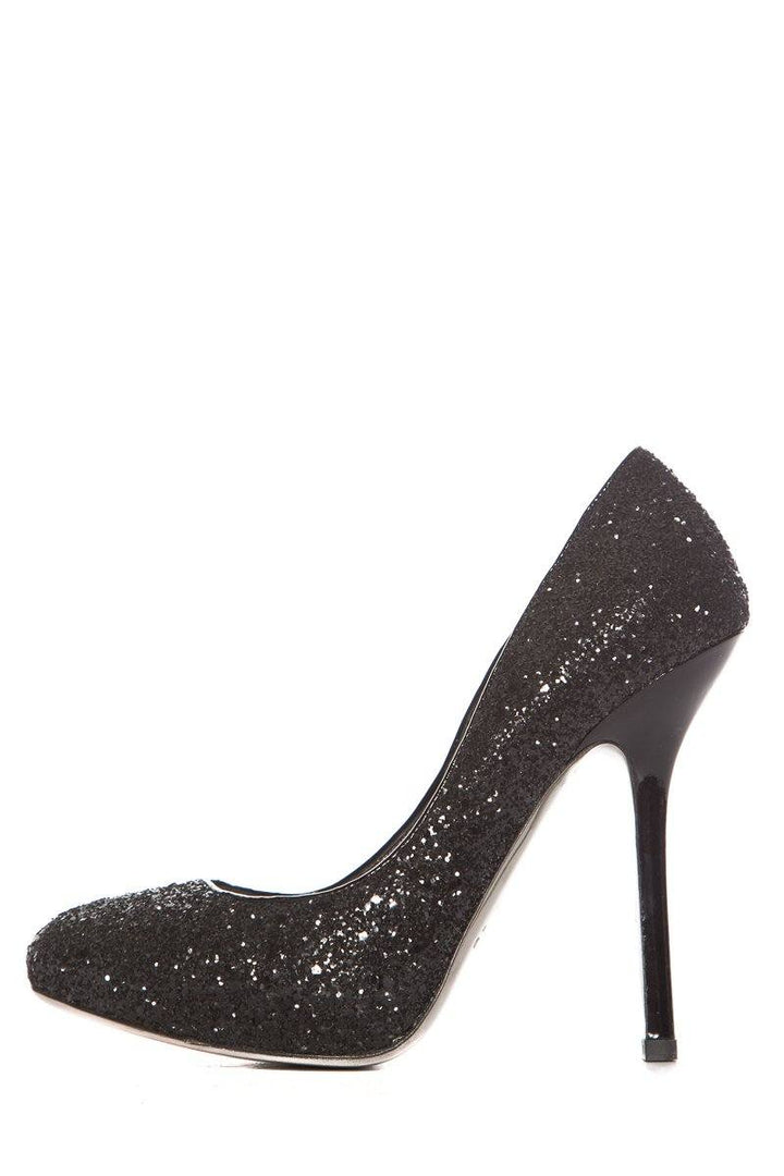 Miu Miu Black Glitter Platform Pumps SZ 38 Sale