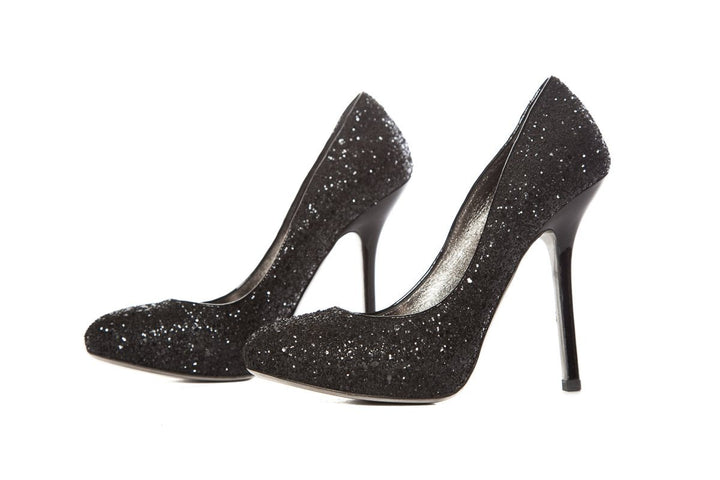 Miu Miu Black Glitter Platform Pumps SZ 38 Sale
