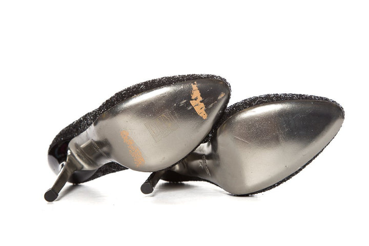 Miu Miu Black Glitter Platform Pumps SZ 38 Sale