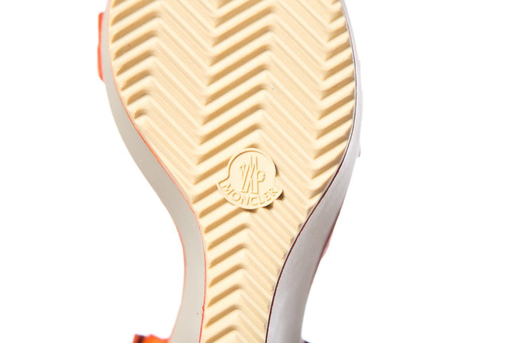 Moncler Orange Leather & Grey Wedge Sandals SZ 9 Sale