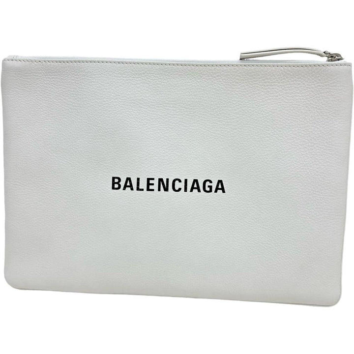 Top Quality Balenciaga Leather Clutch Bag White