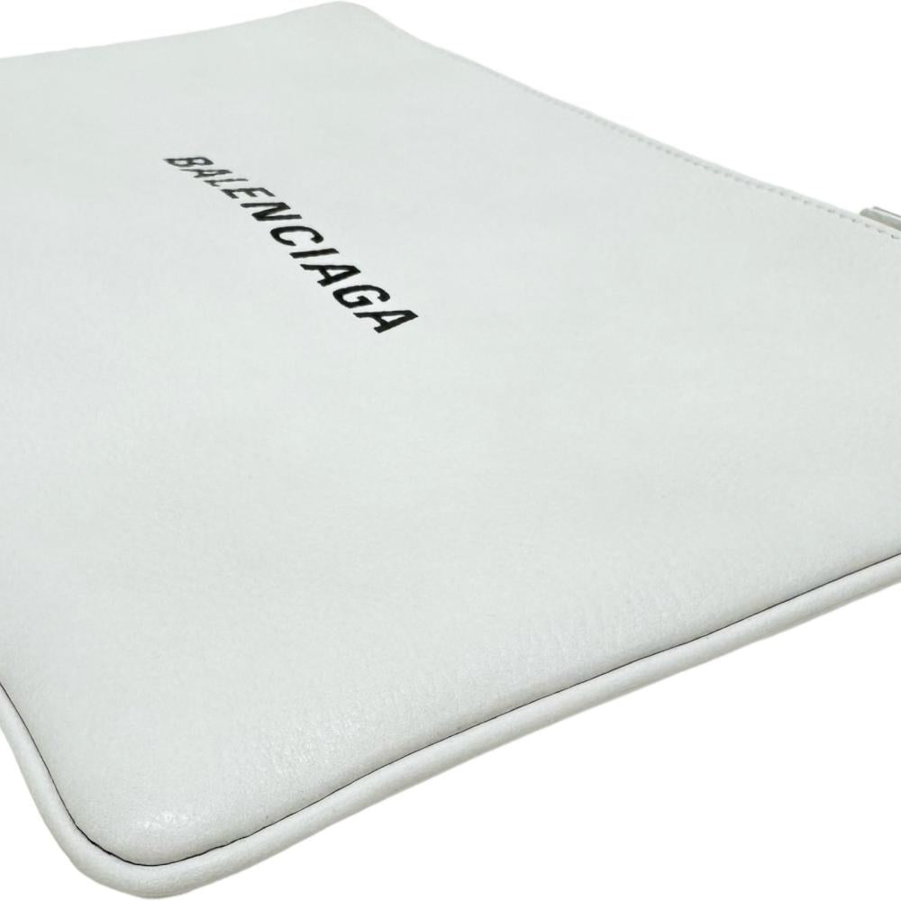 Top Quality Balenciaga Leather Clutch Bag White