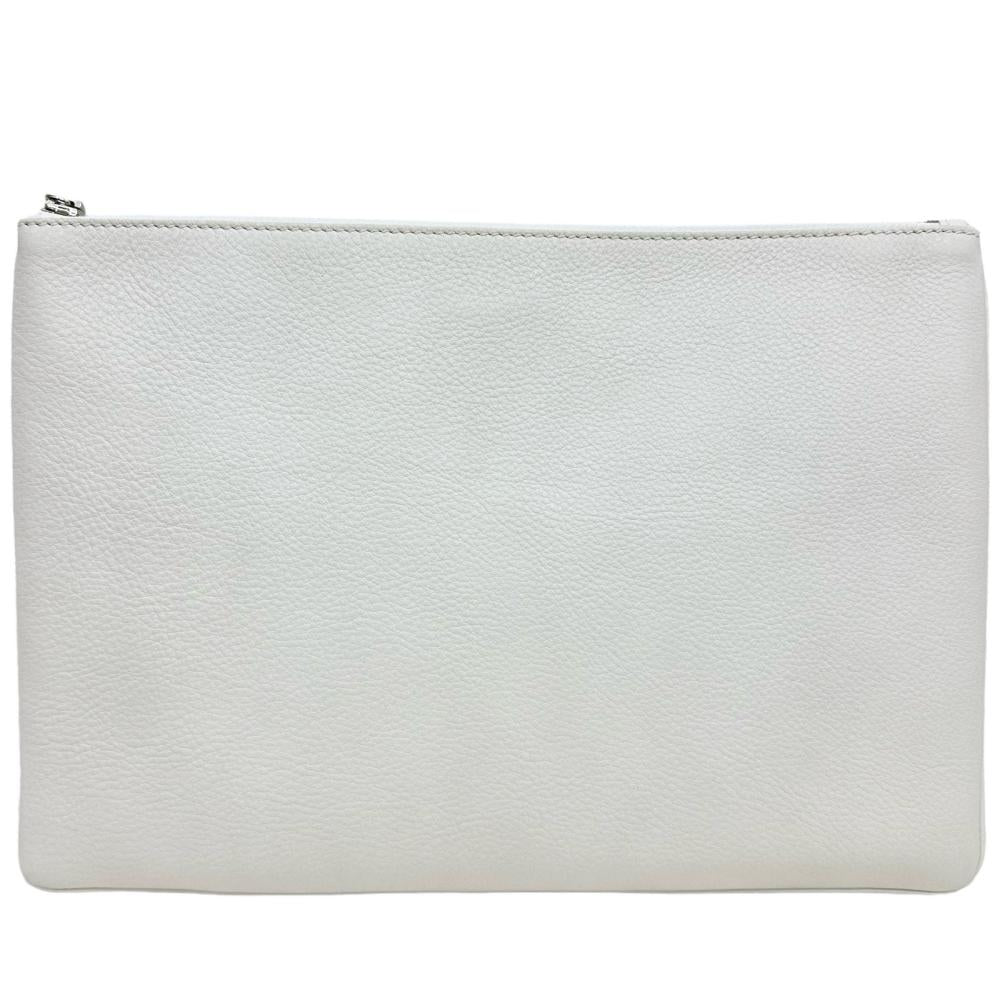 Top Quality Balenciaga Leather Clutch Bag White