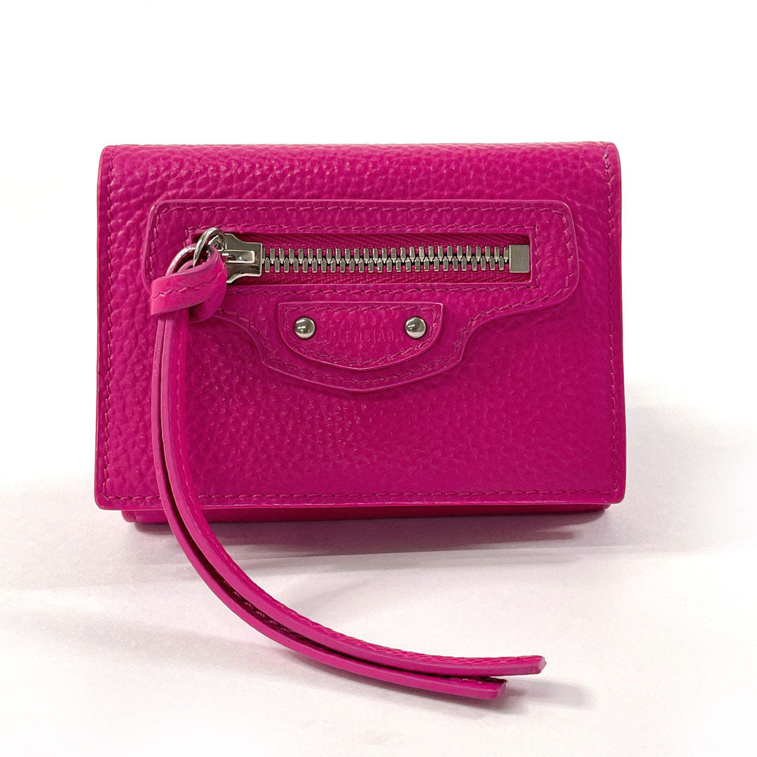 Top Quality Balenciaga Neo Classic Mini Wallet Leather Pink