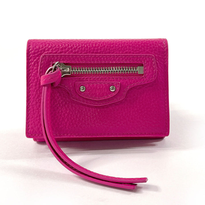 Top Quality Balenciaga Neo Classic Mini Wallet Leather Pink