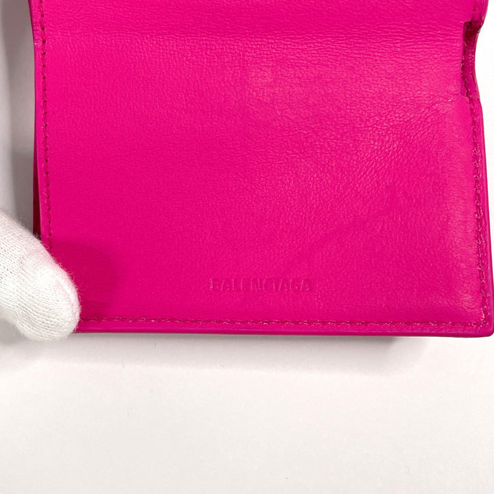 Top Quality Balenciaga Neo Classic Mini Wallet Leather Pink