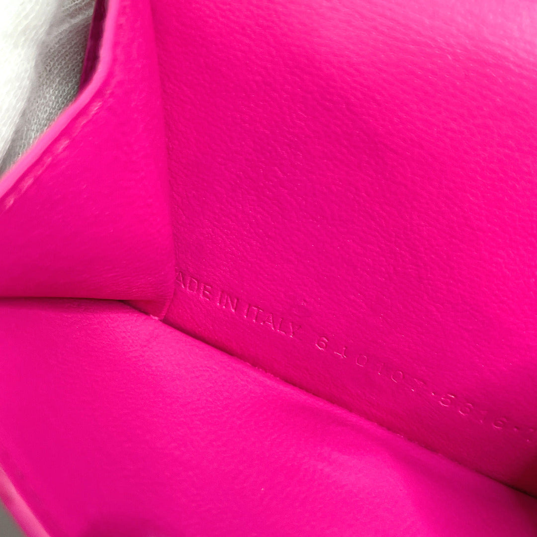 Top Quality Balenciaga Neo Classic Mini Wallet Leather Pink