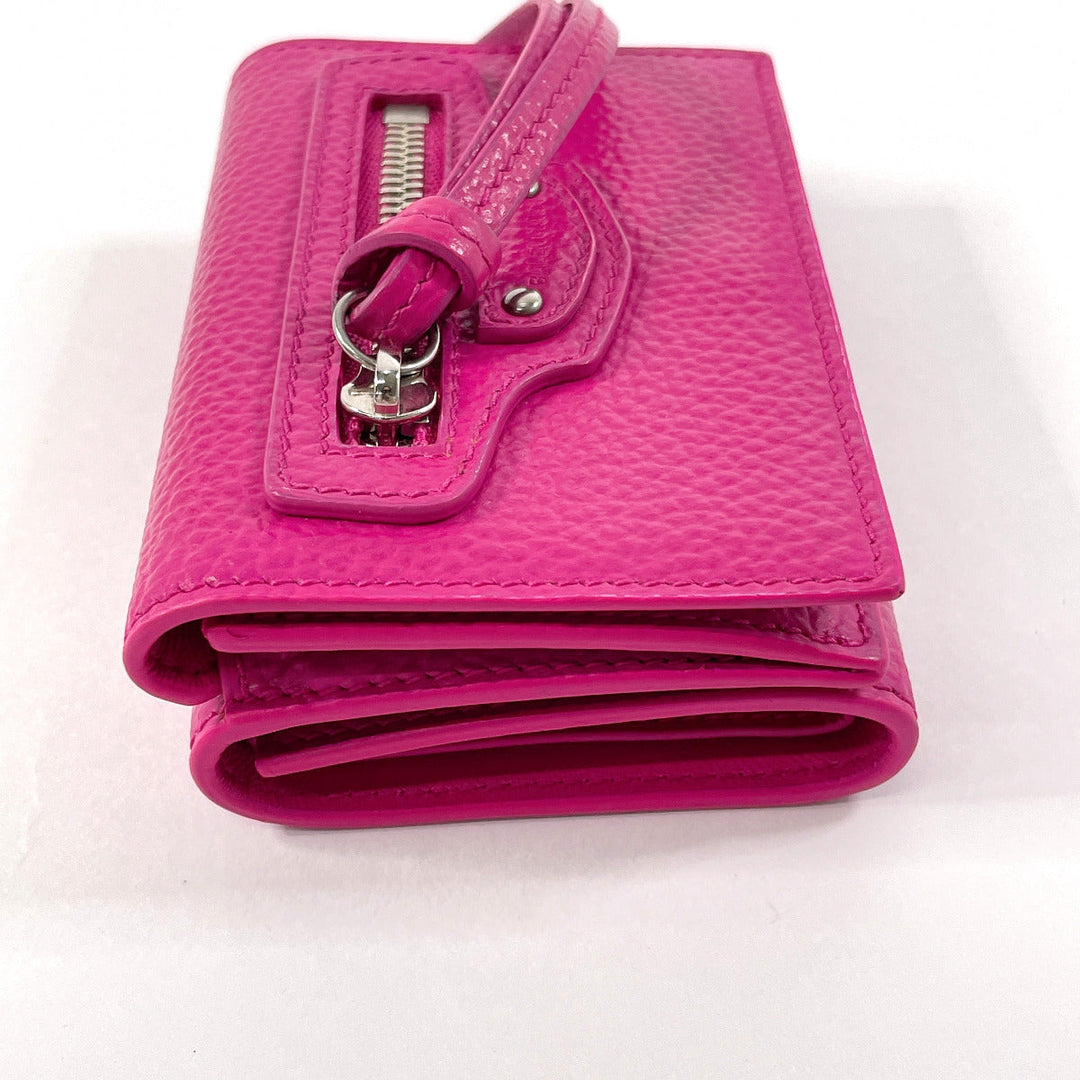 Top Quality Balenciaga Neo Classic Mini Wallet Leather Pink