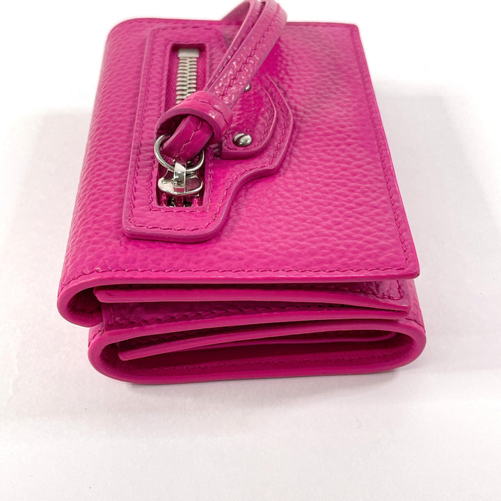 Top Quality Balenciaga Neo Classic Mini Wallet Leather Pink