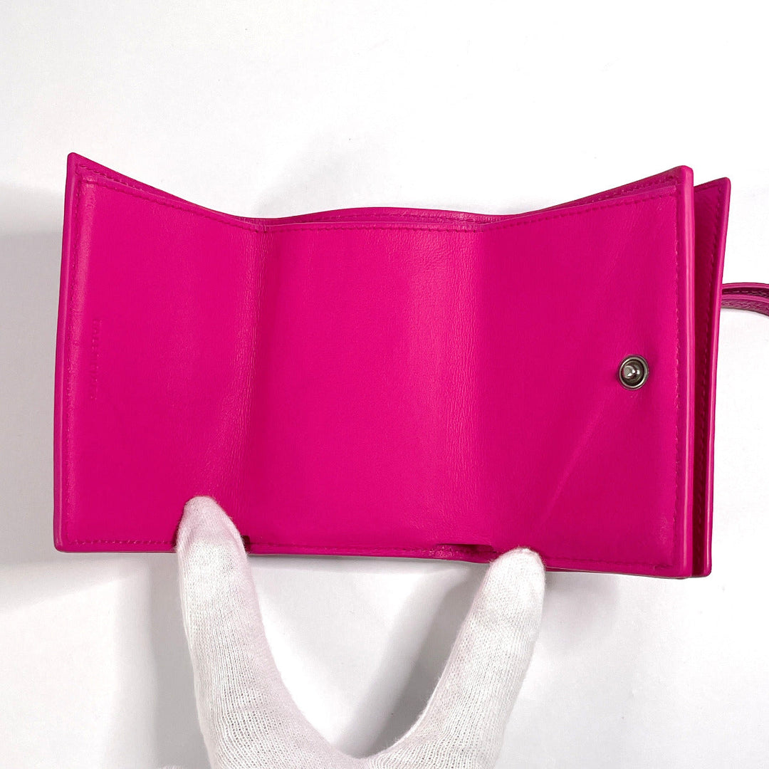 Top Quality Balenciaga Neo Classic Mini Wallet Leather Pink