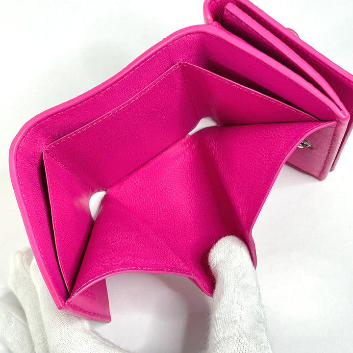 Top Quality Balenciaga Neo Classic Mini Wallet Leather Pink