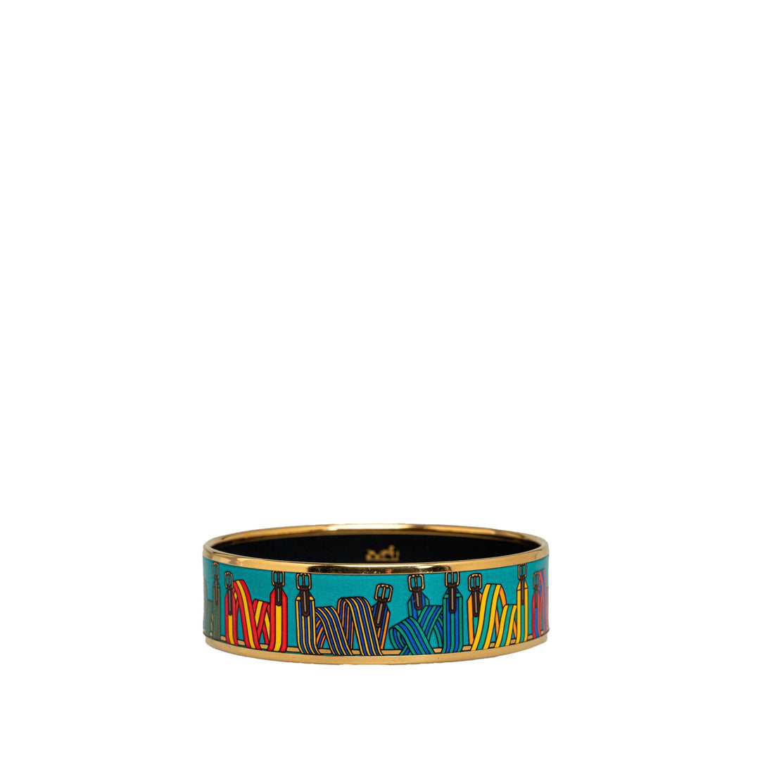 Hermes Wide Enamel Bangle Costume Bracelet